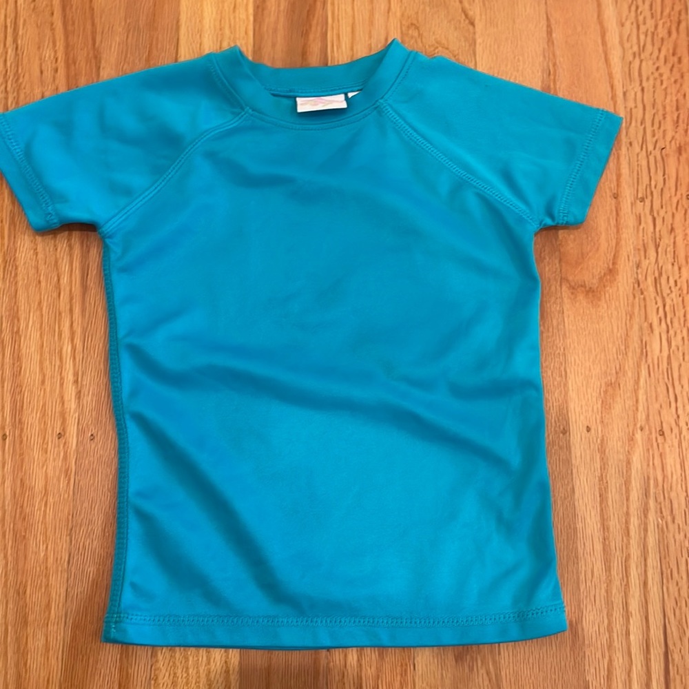 Turquoise toddler rash guard